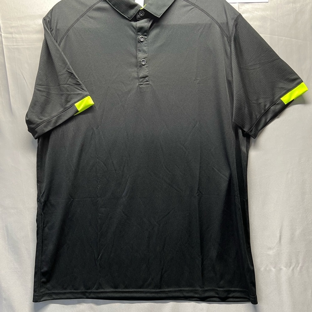 Black Polo Shirt with Neon Accents (New without tags)
